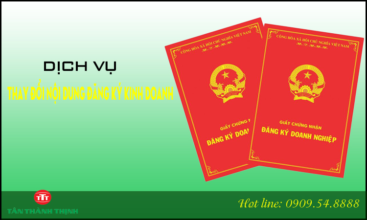 Thay đổi giấy phép đăng ký kinh doanh